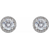 Platinum 3/8 CTW Natural Diamond Halo-Style Earrings